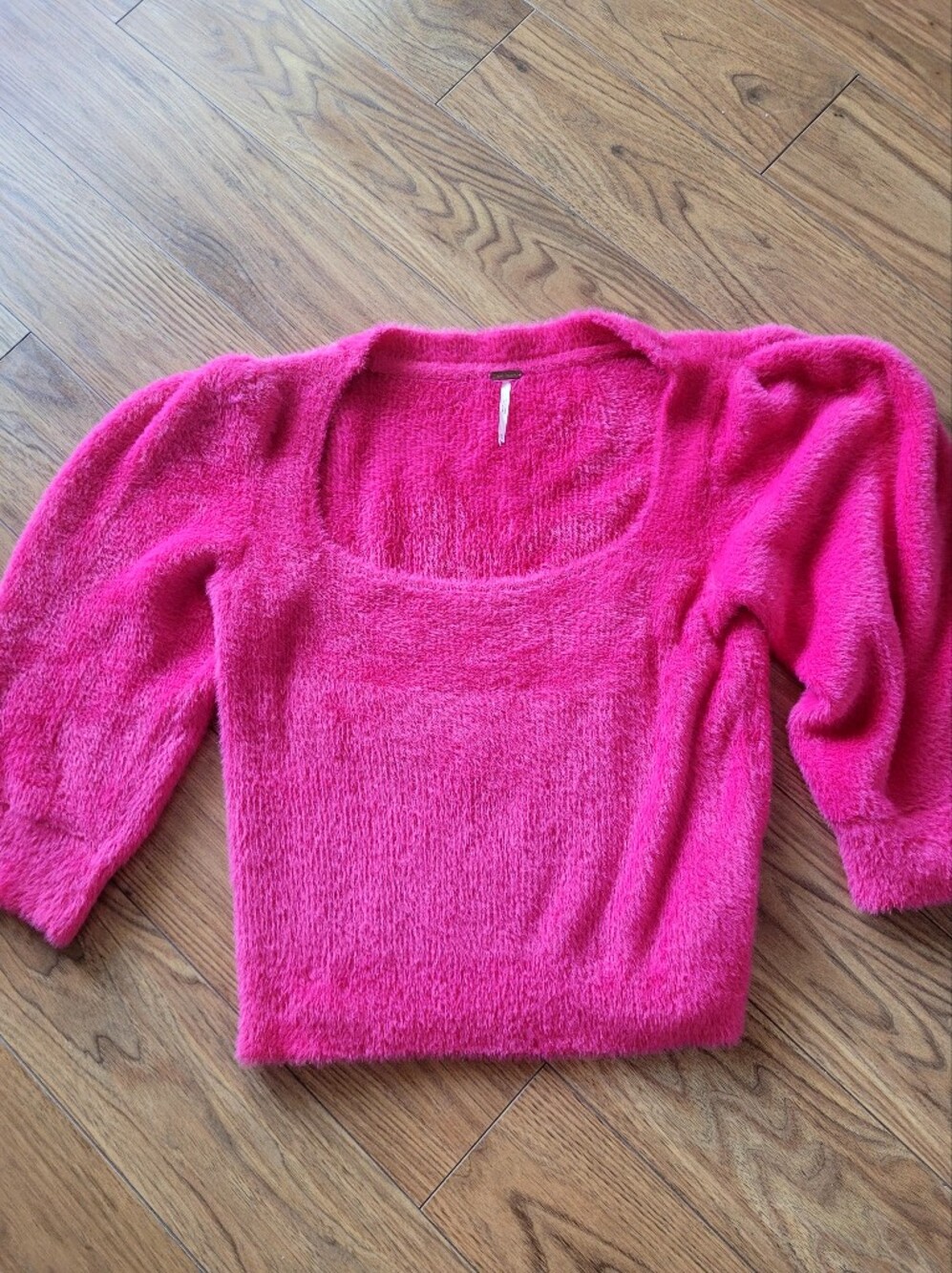 Women's Plush Scoop Neck Sweater - Hot Pink Free People